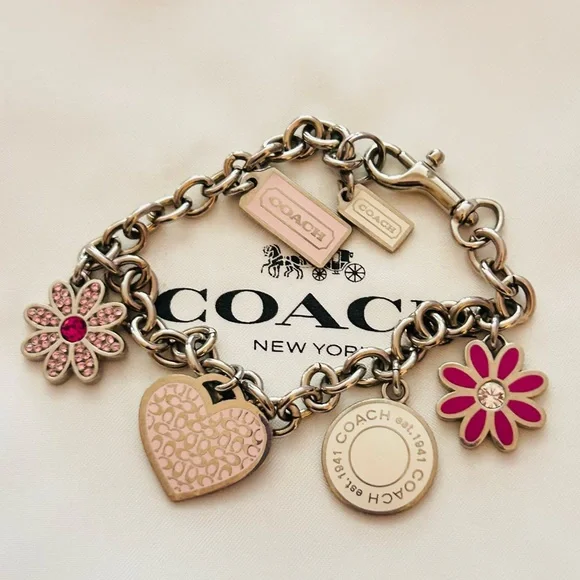 Coach Y2K Heart And Flower Charm Bracelet - Picture 4 of 13
